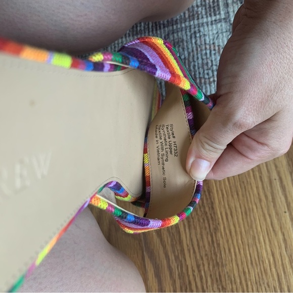 J.Crew Multi Colored Slip On Sandals Women Size 10.5 Summer Footwear - Picture 3 of 4